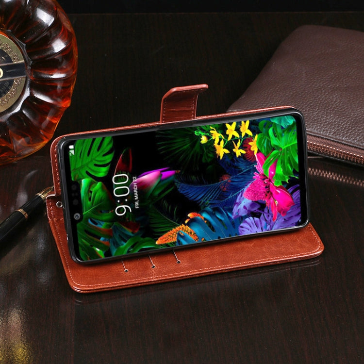 For LG G8 ThinQ idewei Crazy Horse Texture Horizontal Flip Leather Case with Holder & Card Slots & Wallet(White) - free shipping - PMC Jewellery - Order now!