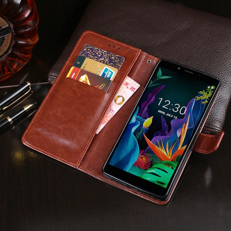 For LG K20 (2019) idewei Crazy Horse Texture Horizontal Flip Leather Case with Holder & Card Slots & Wallet(Brown) - LG Cases by idewei | Online Shopping South Africa | PMC Jewellery | Buy Now Pay Later Mobicred
