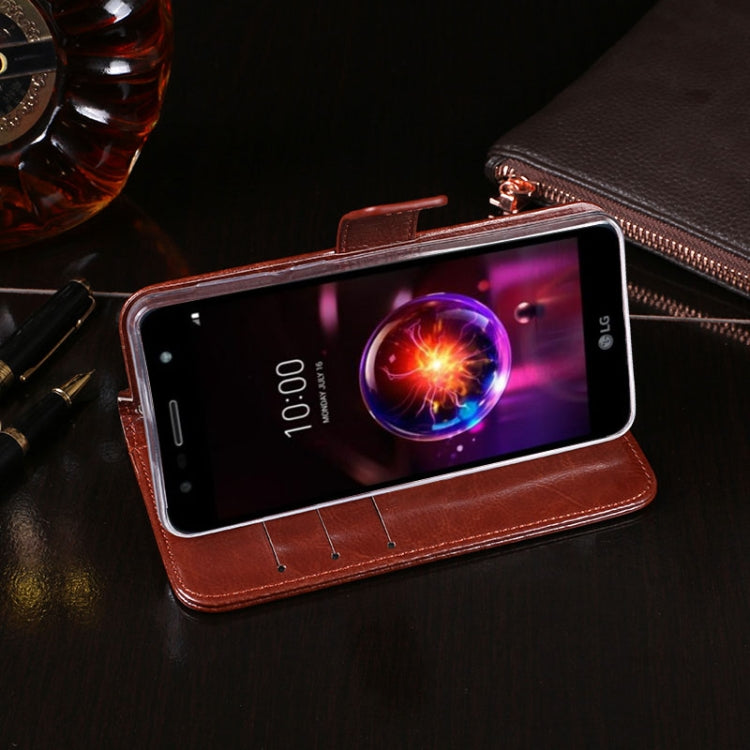 For LG X power3 idewei Crazy Horse Texture Horizontal Flip Leather Case with Holder & Card Slots & Wallet(Brown) - LG Cases by idewei | Online Shopping South Africa | PMC Jewellery | Buy Now Pay Later Mobicred