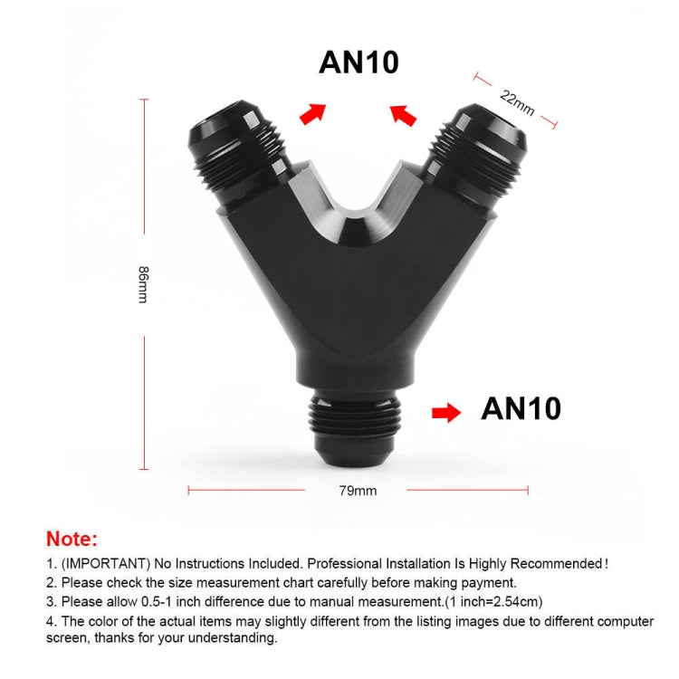 AN10 Car Modified Three-way Y-type Oil Pipe Joint Adapter - Engine Repair Tools by PMC Jewellery | Online Shopping South Africa | PMC Jewellery | Buy Now Pay Later Mobicred