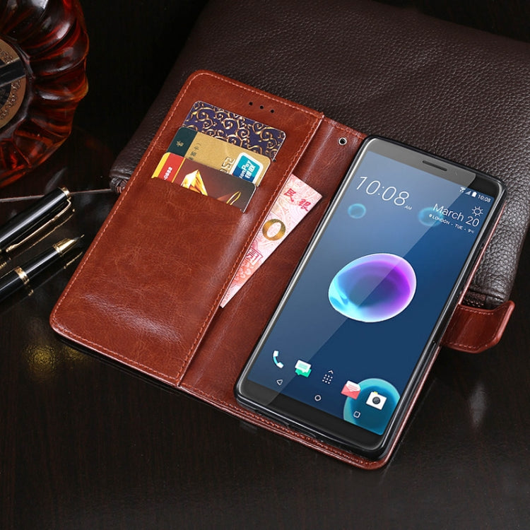 For HTC Desire 12 idewei Crazy Horse Texture Horizontal Flip Leather Case with Holder & Card Slots & Wallet(Dark Blue) - free shipping - PMC Jewellery - Order now!
