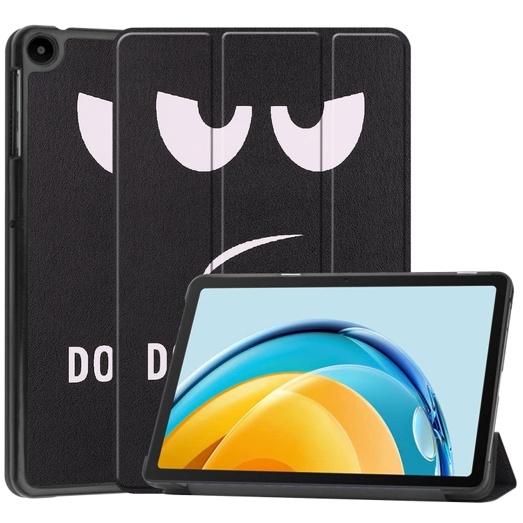 For Huawei Matepad SE 10.4 Custer Painted 3-Fold Holder Leather Tablet Case(Big Eye Me) - Huawei by PMC TechLife | Online Shopping South Africa | PMC TechLife | Buy Now Pay Later Mobicred