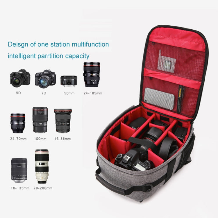 Small Waterproof Camera Backpack Shoulders SLR Camera Bag(Grey) - Backpack by PMC TechLife | Online Shopping South Africa | PMC TechLife | Buy Now Pay Later Mobicred