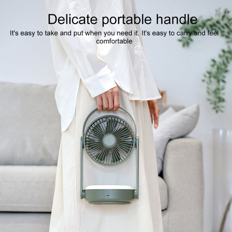 WT-F62 Outdoor Portable USB Charging Air Cooling Fan with LED Night Lamp(Army Green) - Electric Fans by PMC TechLife | Online Shopping South Africa | PMC TechLife | Buy Now Pay Later Mobicred