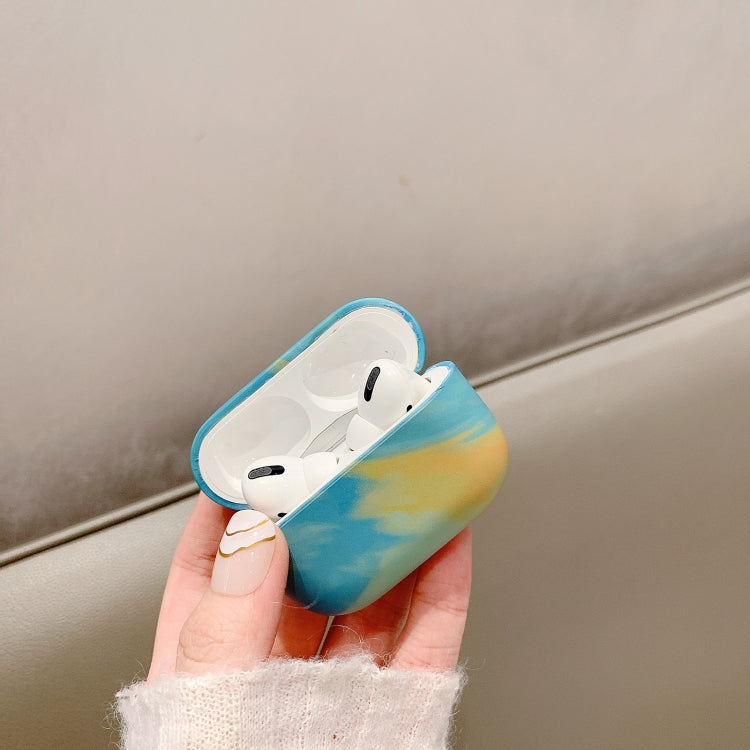 For AirPods Pro Ink Painting Water Sticker PC Earphone Case(Ink Fuchsia) - For AirPods Pro by PMC Jewellery | Online Shopping South Africa | PMC Jewellery | Buy Now Pay Later Mobicred