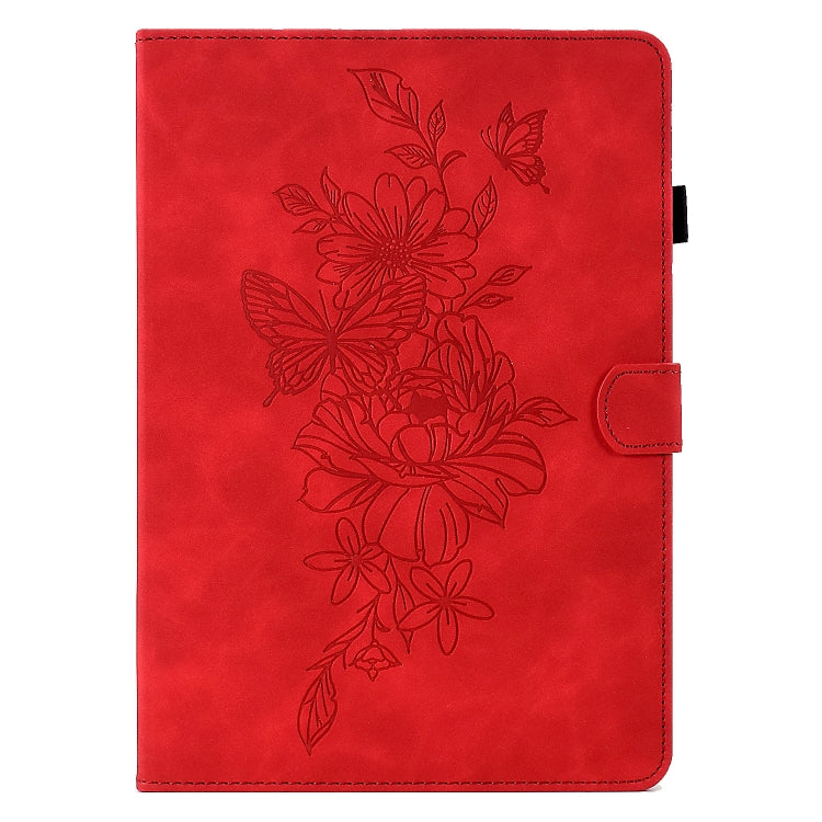 For Amazon Kindle 11th 2022 Peony Butterfly Embossed Leather Smart Tablet Case(Red) - Amazon by PMC TechLife | Online Shopping South Africa | PMC TechLife | Buy Now Pay Later Mobicred