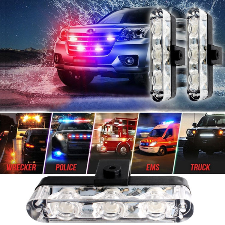 4 in 1 Car 12LEDs Grille Flash Lights Warning Lights with Wireless Remote Control, Color:Red Blue - Warning Lights by PMC Jewellery | Online Shopping South Africa | PMC Jewellery | Buy Now Pay Later Mobicred