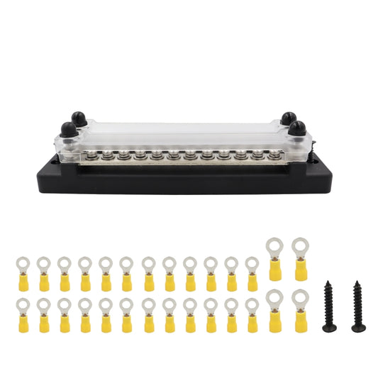 CP-3025 150A 12-48V RV Yacht Double-row 12-way Busbar with 28pcs Terminals(Black) - Booster Cable & Clip by PMC Jewellery | Online Shopping South Africa | PMC Jewellery | Buy Now Pay Later Mobicred