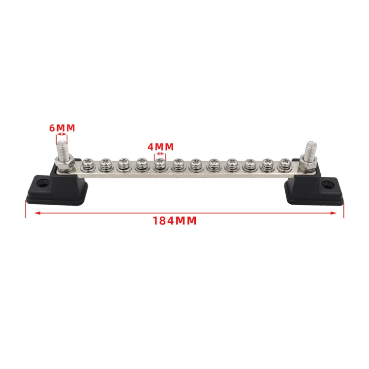 CP-3051 150A 12-48V RV Yacht 12-way Busbar with 14pcs Terminals(Black) - Booster Cable & Clip by PMC Jewellery | Online Shopping South Africa | PMC Jewellery | Buy Now Pay Later Mobicred