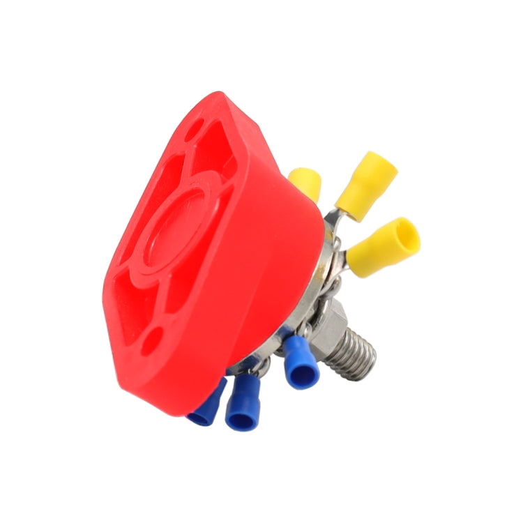 3/8 inch M10 RV Yacht 8-way Terminal Stud with 2 M5x20 Screws + 16pcs Terminals(Red) - Booster Cable & Clip by PMC Jewellery | Online Shopping South Africa | PMC Jewellery | Buy Now Pay Later Mobicred