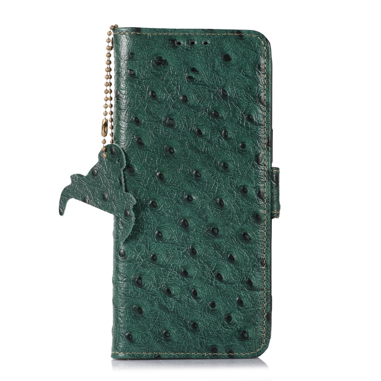 For Motorola Moto G53 5G / G13 / G23 Ostrich Pattern Genuine Leather RFID Phone Case(Green) - Motorola Cases by PMC TechLife | Online Shopping South Africa | PMC TechLife | Buy Now Pay Later Mobicred