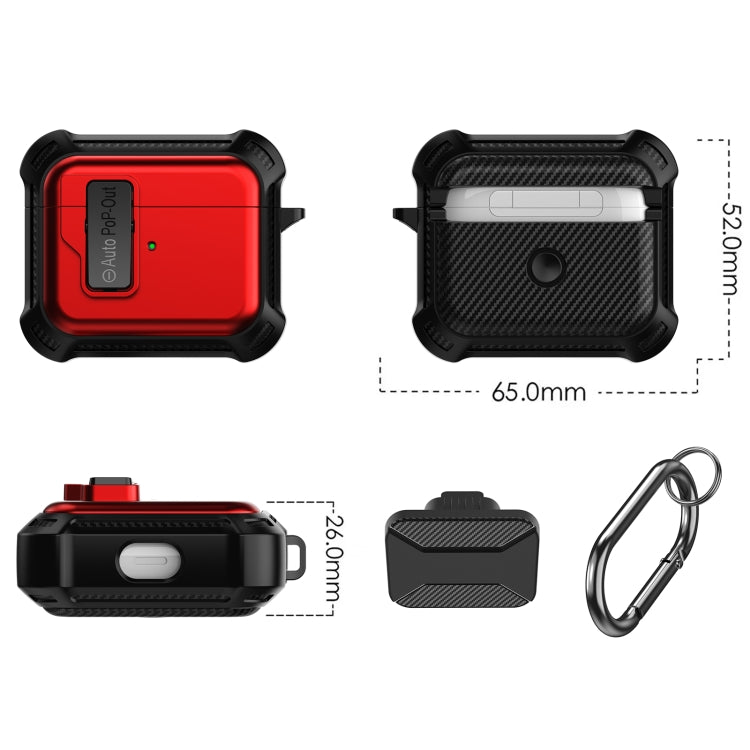 For AirPods 3 Signal Flag Wireless Earphones Case with Security Lock(Red) - For AirPods 3 by PMC Jewellery | Online Shopping South Africa | PMC Jewellery | Buy Now Pay Later Mobicred