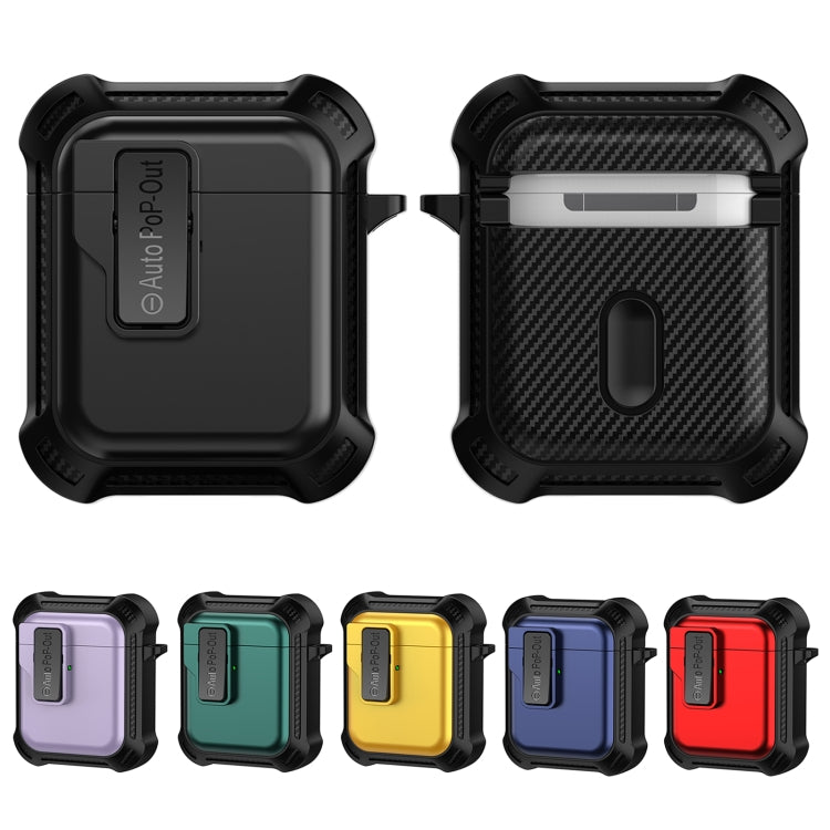 For AirPods 1 / 2 Signal Flag Wireless Earphones Case with Security Lock(Black) - For AirPods 1/2 by PMC Jewellery | Online Shopping South Africa | PMC Jewellery | Buy Now Pay Later Mobicred