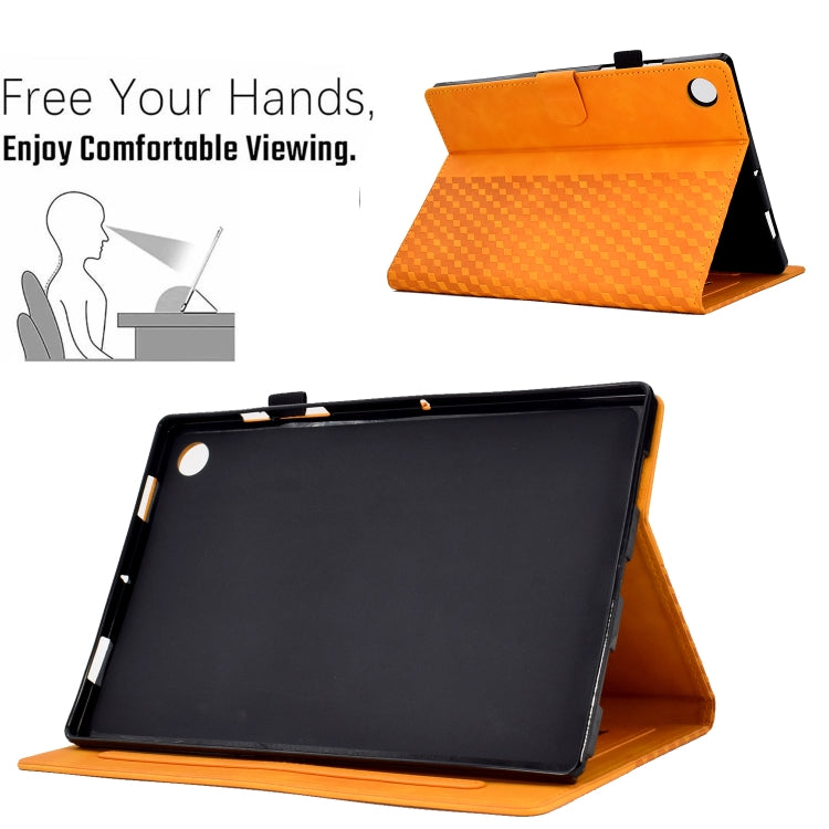 For Huawei MatePad T10 / T10S / Honor Tablet 6 Rhombus Embossed Leather Tablet Case(Khaki) - Honor by PMC TechLife | Online Shopping South Africa | PMC TechLife | Buy Now Pay Later Mobicred