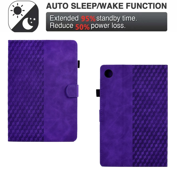 For Lenovo Tab M10 / M10 Plus FHD X606F Rhombus Embossed Leather Smart Tablet Case(Purple) - Lenovo by PMC TechLife | Online Shopping South Africa | PMC TechLife | Buy Now Pay Later Mobicred