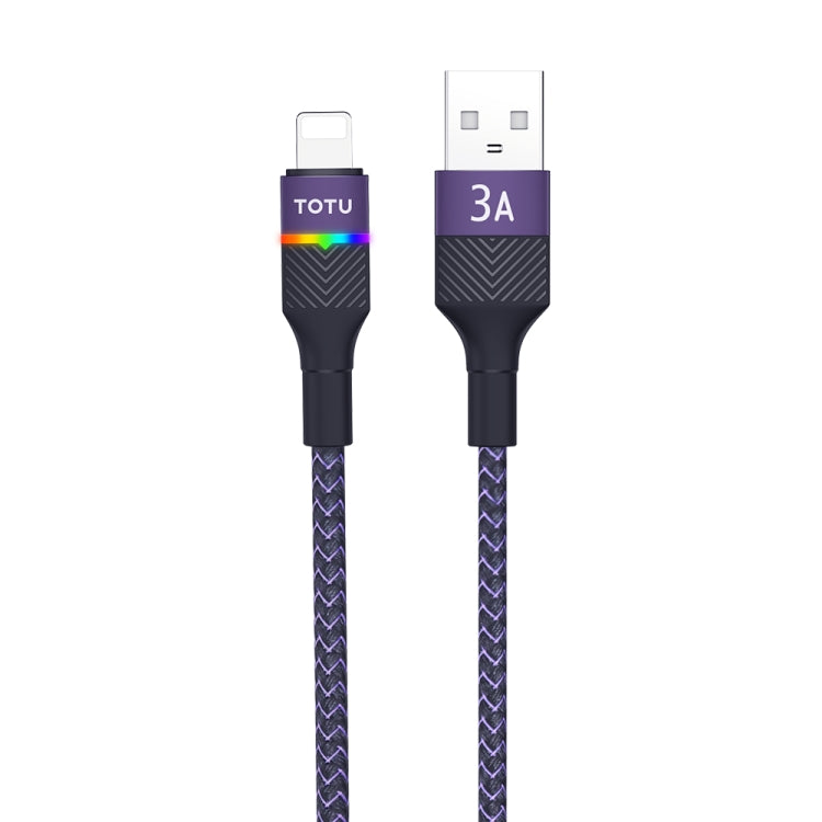 TOTU BL-016 Journey Series USB to 8 Pin Colorful Breathing Light Data Cable, Length:1.5m(Purple) - Normal Style Cable by TOTUDESIGN | Online Shopping South Africa | PMC Jewellery | Buy Now Pay Later Mobicred