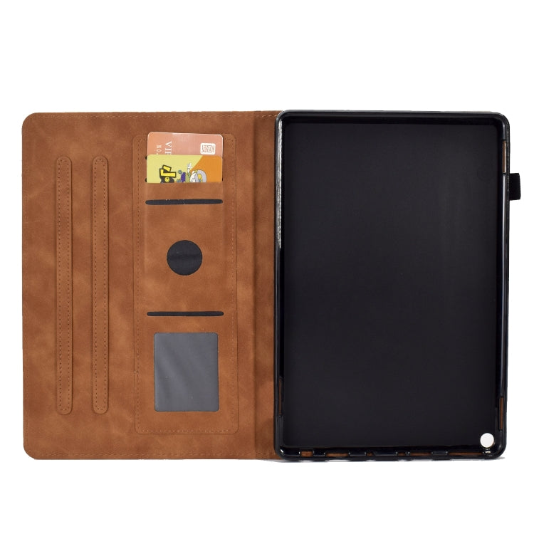 For Amazon Kindle Fire HD8 2020 Rhombus Embossed Leather Tablet Case(Brown) - Amazon by PMC TechLife | Online Shopping South Africa | PMC TechLife | Buy Now Pay Later Mobicred