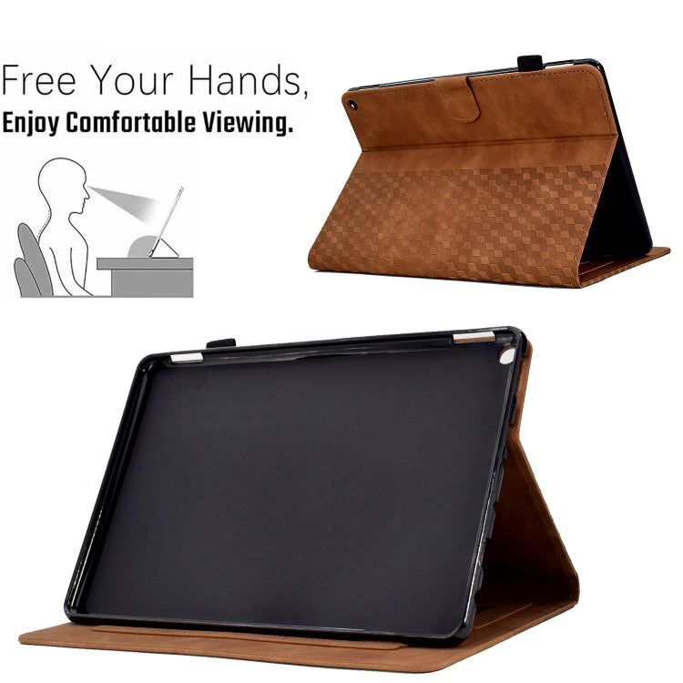 For Amazon Kindle Fire HD8 2020 Rhombus Embossed Leather Tablet Case(Brown) - Amazon by PMC TechLife | Online Shopping South Africa | PMC TechLife | Buy Now Pay Later Mobicred