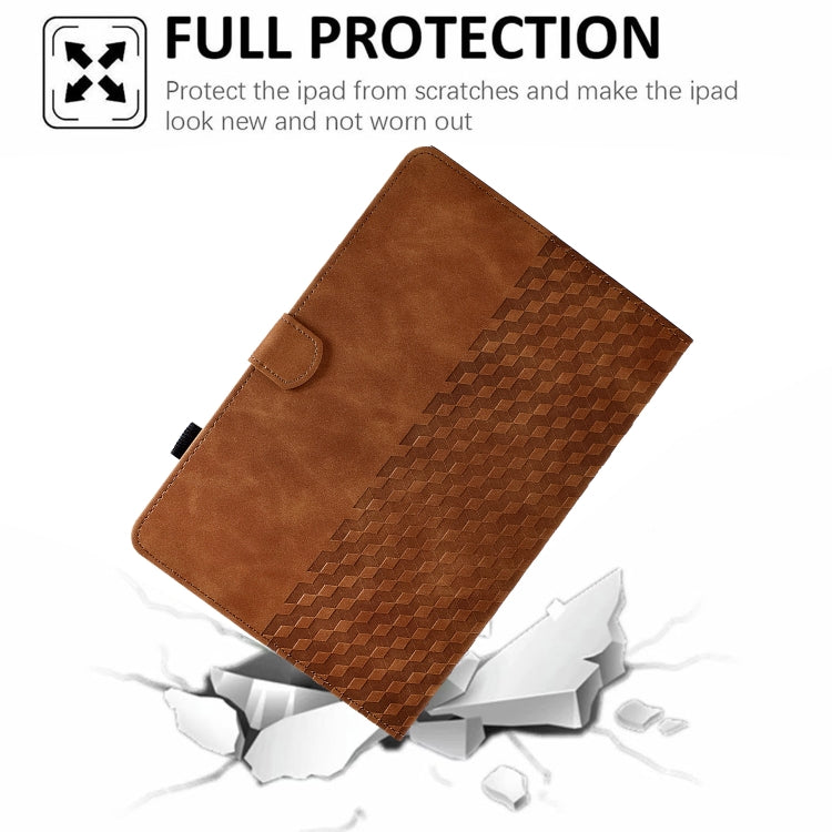 For Amazon Kindle Fire HD8 2020 Rhombus Embossed Leather Tablet Case(Brown) - Amazon by PMC TechLife | Online Shopping South Africa | PMC TechLife | Buy Now Pay Later Mobicred