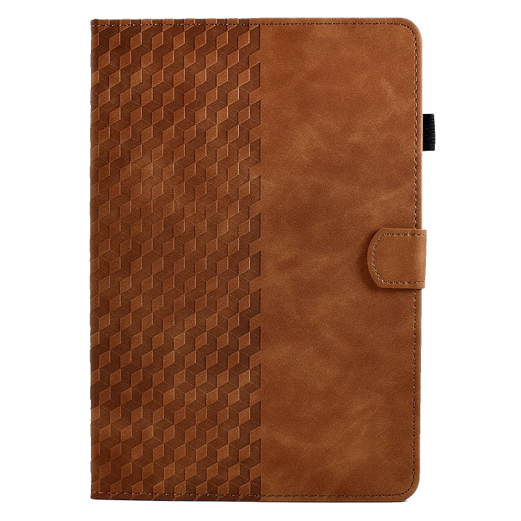 For Amazon Kindle Fire HD10 Plus 2021 Rhombus Embossed Leather Tablet Case(Brown) - Amazon by PMC TechLife | Online Shopping South Africa | PMC TechLife | Buy Now Pay Later Mobicred