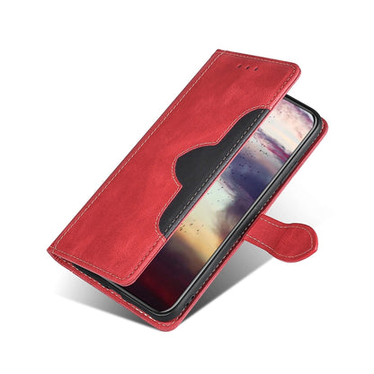 For OPPO Reno8 T 4G Skin Feel Magnetic Buckle Leather Phone Case(Red) - OPPO Cases by PMC Jewellery | Online Shopping South Africa | PMC Jewellery | Buy Now Pay Later Mobicred