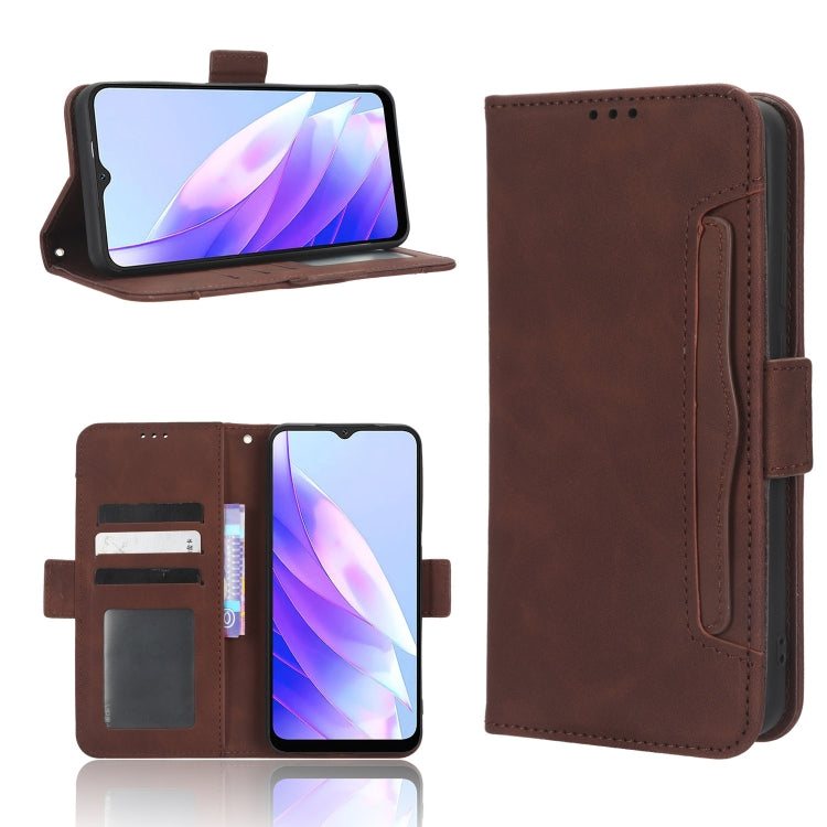For Blackview A52 Skin Feel Calf Texture Card Slots Leather Phone Case(Brown) - More Brand by PMC Jewellery | Online Shopping South Africa | PMC Jewellery | Buy Now Pay Later Mobicred
