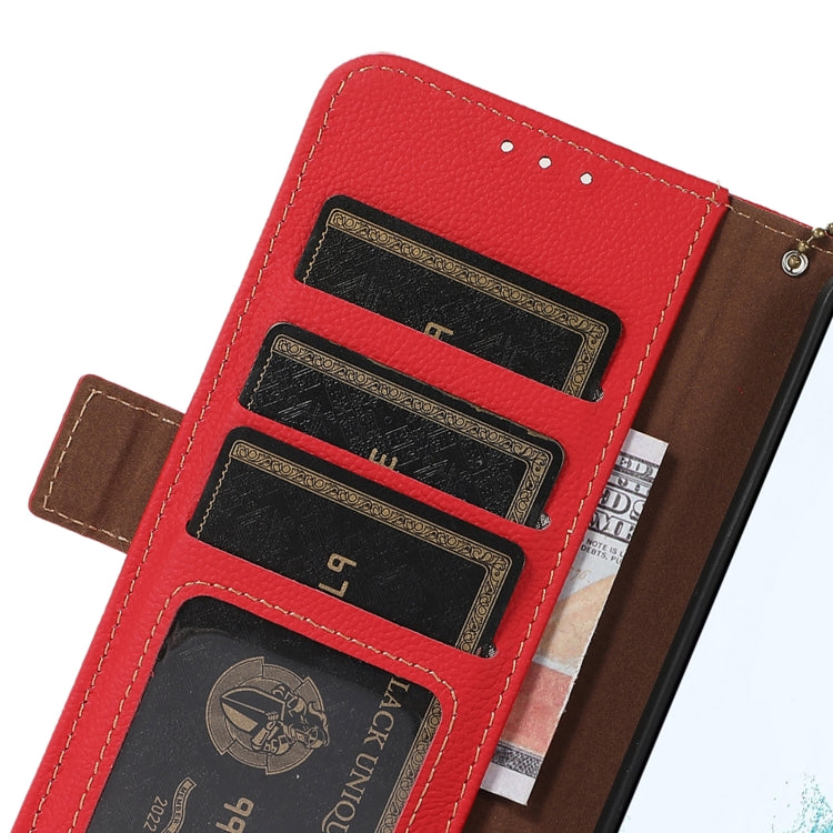 For Sony Xperia 1 IV Side-Magnetic TJ Genuine Leather RFID Phone Case(Red) - Sony Cases by PMC TechLife | Online Shopping South Africa | PMC TechLife | Buy Now Pay Later Mobicred