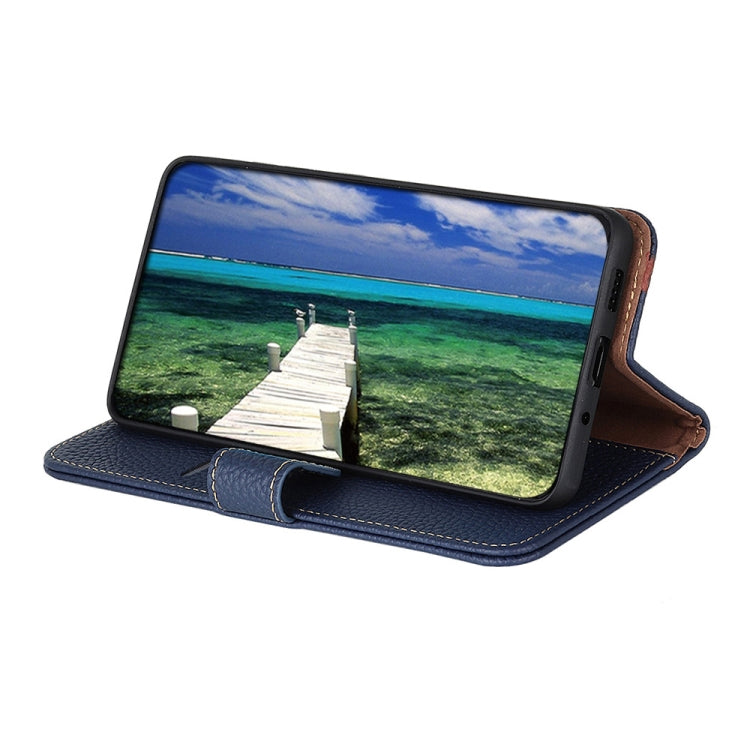 For Sony Xperia 10 IV KHAZNEH Litchi Genuine Leather Phone Case(Blue) - free shipping - PMC TechLife - Order now!