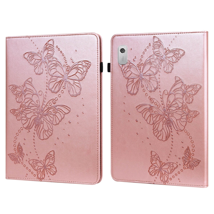 For Lenovo Tab M8 4th Gen Embossed Butterfly Pattern Leather Tablet Case(Pink) - Lenovo by PMC TechLife | Online Shopping South Africa | PMC TechLife | Buy Now Pay Later Mobicred