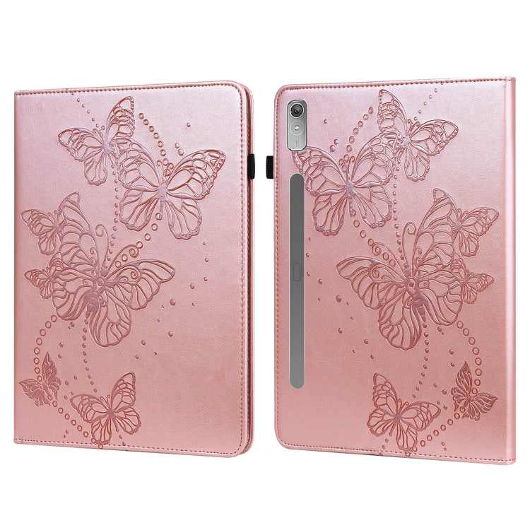 For Lenovo Pad Pro 2022 11.2 inch / Tab P11 Pro Gen 2 Embossed Butterfly Pattern Leather Tablet Case(Pink) - Lenovo by PMC TechLife | Online Shopping South Africa | PMC TechLife | Buy Now Pay Later Mobicred