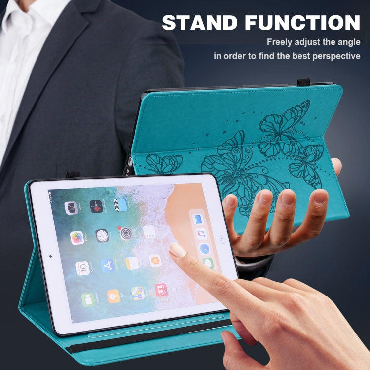 For Lenovo Pad Plus 2023 11.5 inch / Tab P11 Gen 2 Embossed Butterfly Pattern Leather Tablet Case(Blue) - Lenovo by PMC TechLife | Online Shopping South Africa | PMC TechLife | Buy Now Pay Later Mobicred