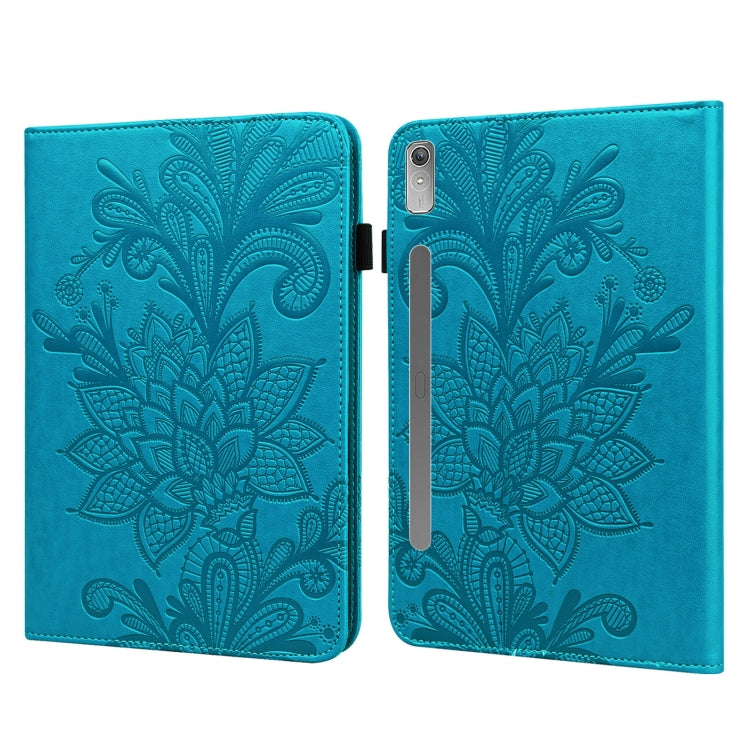 For Lenovo Pad Pro 2022 11.2 inch / Tab P11 Pro Gen 2 Lace Flower Embossing Pattern Leather Tablet Case(Blue) - free shipping - PMC TechLife - Order now!