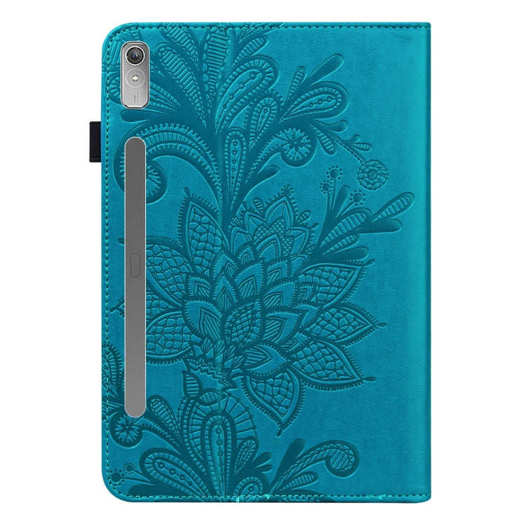 For Lenovo Pad Pro 2022 11.2 inch / Tab P11 Pro Gen 2 Lace Flower Embossing Pattern Leather Tablet Case(Blue) - free shipping - PMC TechLife - Order now!
