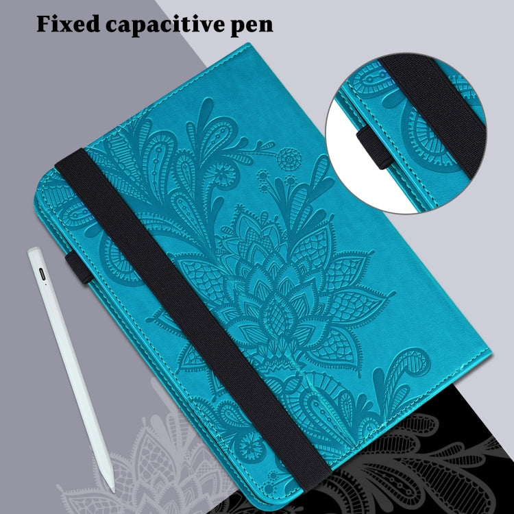 For Lenovo Pad Pro 2022 11.2 inch / Tab P11 Pro Gen 2 Lace Flower Embossing Pattern Leather Tablet Case(Blue) - free shipping - PMC TechLife - Order now!