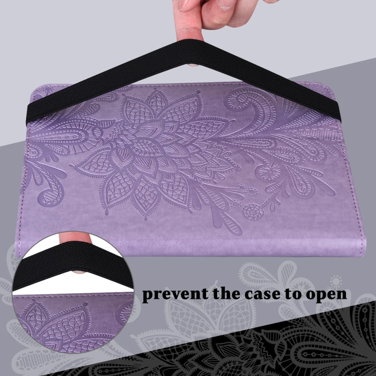 For Lenovo Pad Pro 2022 11.2 inch / Tab P11 Pro Gen 2 Lace Flower Embossing Pattern Leather Tablet Case(Purple) - Lenovo by PMC TechLife | Online Shopping South Africa | PMC TechLife | Buy Now Pay Later Mobicred
