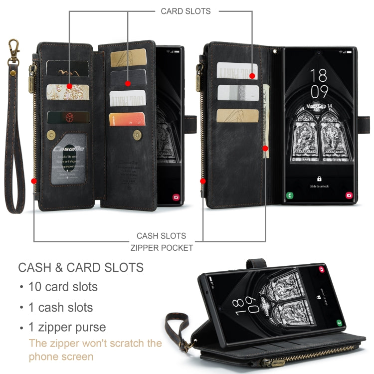 For Samsung Galaxy S23 Ultra 5G CaseMe C30 Multifunctional Leather Phone Case(Black) - Galaxy S23 Ultra 5G Cases by CaseMe | Online Shopping South Africa | PMC Jewellery | Buy Now Pay Later Mobicred