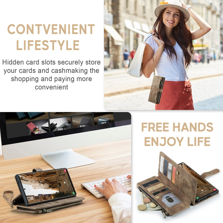 For Samsung Galaxy S23 Ultra 5G CaseMe C30 Multifunctional Leather Phone Case(Brown) - Galaxy S23 Ultra 5G Cases by CaseMe | Online Shopping South Africa | PMC Jewellery | Buy Now Pay Later Mobicred