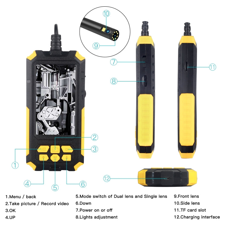 P50 4.5 inch Dual Camera with Screen Endoscope, Length:2m Hard Line(5.5mm) -  by PMC Jewellery | Online Shopping South Africa | PMC Jewellery | Buy Now Pay Later Mobicred