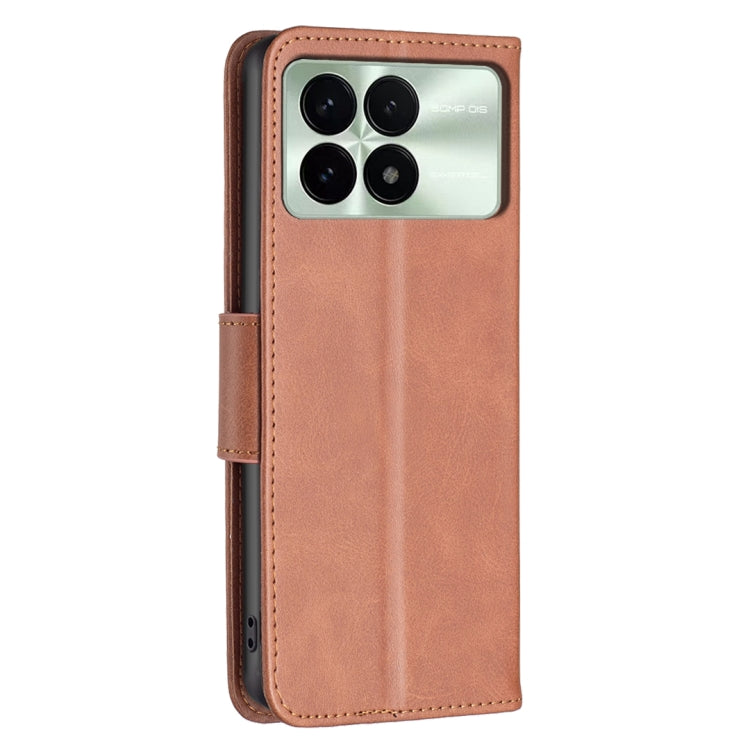 For Xiaomi Redmi K70 / K70 Pro Lambskin Texture Pure Color Flip Leather Phone Case(Brown) - K70 Pro Cases by PMC Jewellery | Online Shopping South Africa | PMC Jewellery | Buy Now Pay Later Mobicred