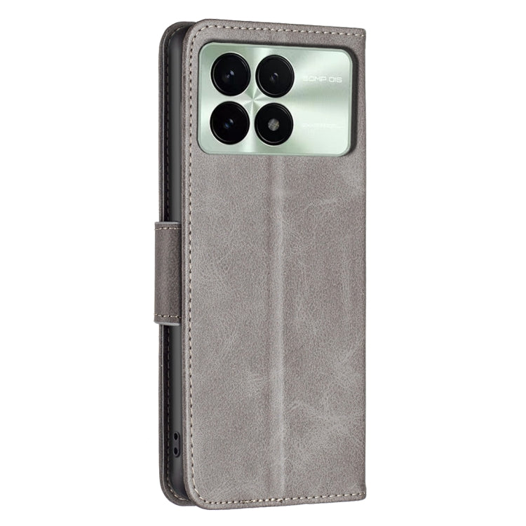 For Xiaomi Redmi K70 / K70 Pro Lambskin Texture Pure Color Flip Leather Phone Case(Grey) - K70 Pro Cases by PMC Jewellery | Online Shopping South Africa | PMC Jewellery | Buy Now Pay Later Mobicred