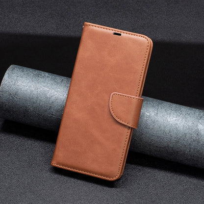 For Xiaomi Redmi A3 Lambskin Texture Pure Color Flip Leather Phone Case(Brown) - Xiaomi Cases by PMC Jewellery | Online Shopping South Africa | PMC Jewellery | Buy Now Pay Later Mobicred