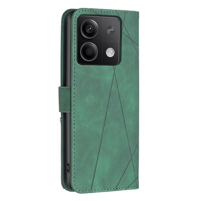 For Xiaomi Redmi Note 13 4G Global Magnetic Buckle Rhombus Texture Leather Phone Case(Green) - Note 13 Cases by PMC Jewellery | Online Shopping South Africa | PMC Jewellery | Buy Now Pay Later Mobicred