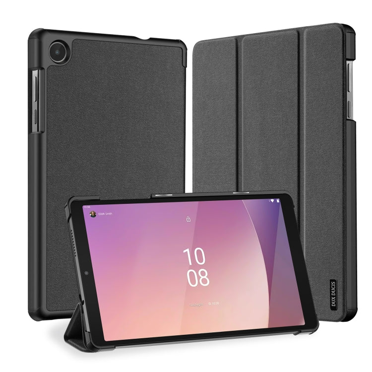 For Lenovo Tab M8 4th Gen DUX DUCIS Domo Series Magnetic Flip Leather Tablet Case(Black) - Lenovo by DUX DUCIS | Online Shopping South Africa | PMC Jewellery | Buy Now Pay Later Mobicred