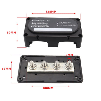 CP-3089-02 300A 48V 4-way M8 Terminal Busbar(Red) - Booster Cable & Clip by PMC Jewellery | Online Shopping South Africa | PMC Jewellery | Buy Now Pay Later Mobicred