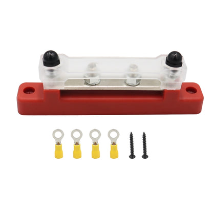 CP-3118 150A 12-48V RV Yacht Single-row 2-way Busbar with 4pcs Terminals(Red) - Booster Cable & Clip by PMC Jewellery | Online Shopping South Africa | PMC Jewellery | Buy Now Pay Later Mobicred