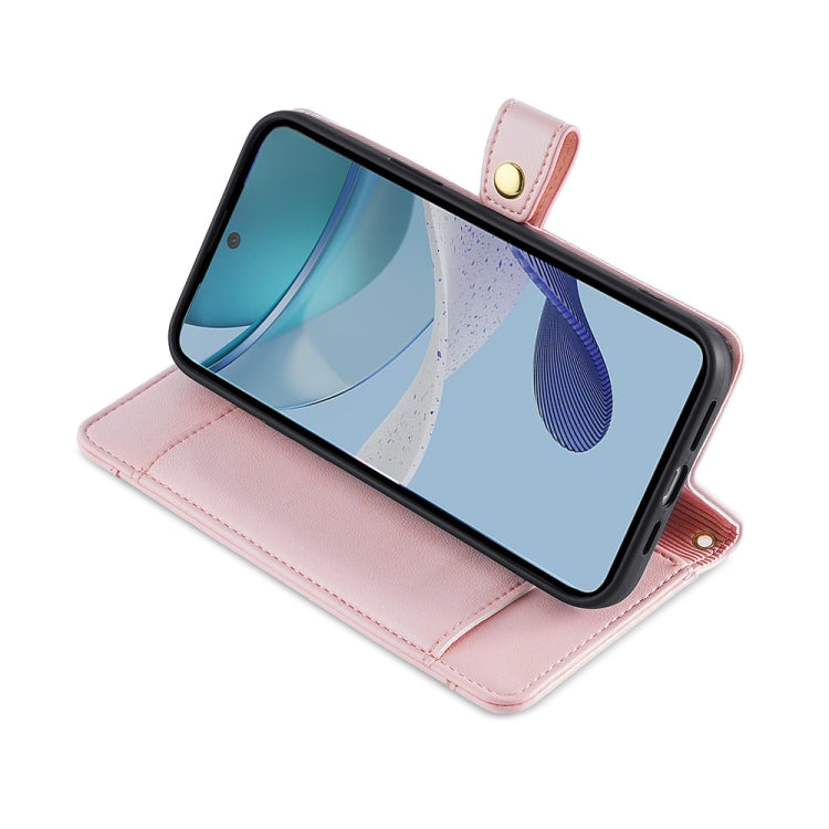 For OnePlus Ace 2/11R Sheep Texture Cross-body Zipper Wallet Leather Phone Case(Pink) - OnePlus Cases by PMC TechLife | Online Shopping South Africa | PMC TechLife | Buy Now Pay Later Mobicred