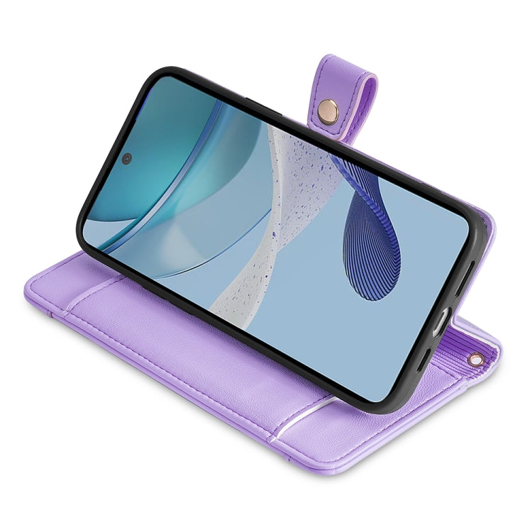 For OnePlus Ace 2/11R Sheep Texture Cross-body Zipper Wallet Leather Phone Case(Purple) - OnePlus Cases by PMC TechLife | Online Shopping South Africa | PMC TechLife | Buy Now Pay Later Mobicred