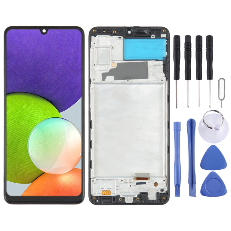 For Samsung Galaxy A22 4G SM-A225 OLED LCD Screen Digitizer Full Assembly with Frame - free shipping - PMc TechLife - Order now!