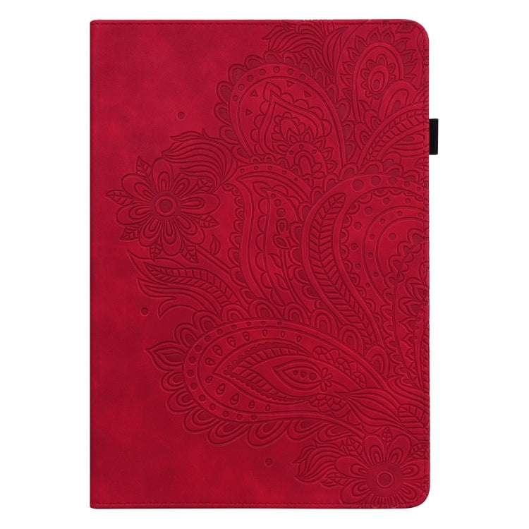 For Lenovo Tab M8 4th Gen TB-300FU Peacock Embossed Pattern Leather Tablet Case(Red) - Lenovo by PMC TechLife | Online Shopping South Africa | PMC TechLife | Buy Now Pay Later Mobicred