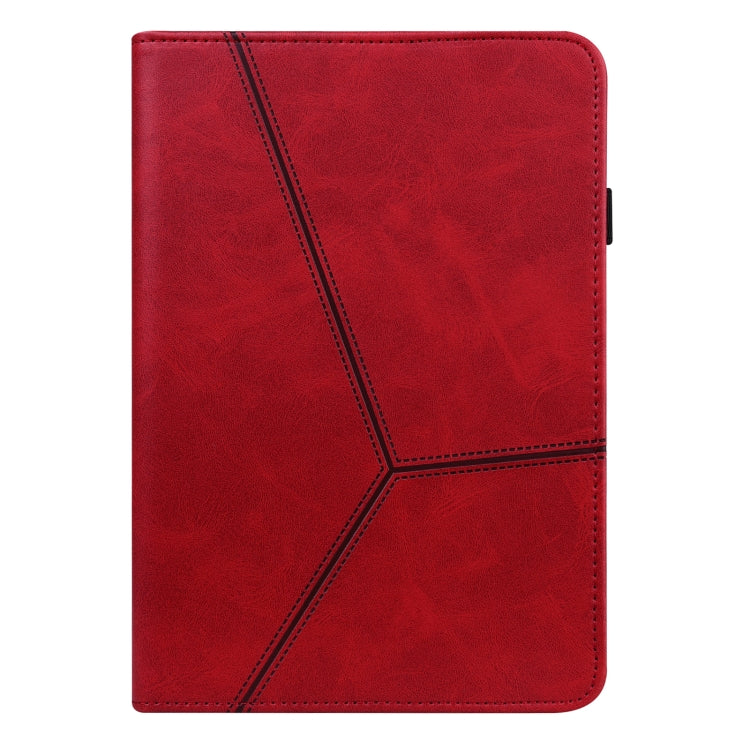 For Lenovo Tab P11 Gen 2 Embossed Striped Leather Tablet Case(Red) - Lenovo by PMC TechLife | Online Shopping South Africa | PMC TechLife | Buy Now Pay Later Mobicred